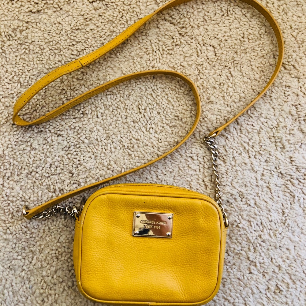 Michael Kors Mustard/Gold Mini Crossbody